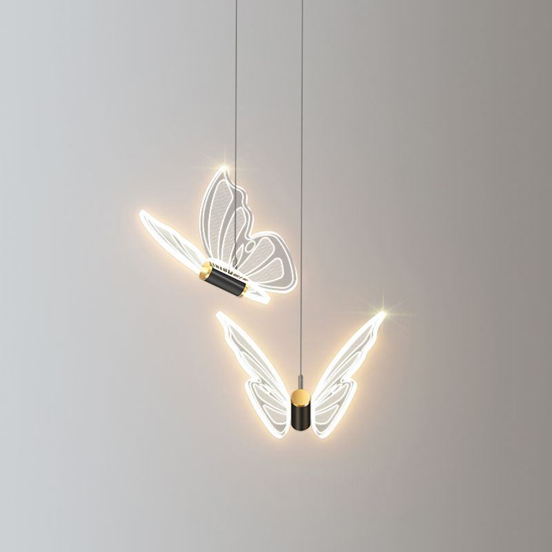 Nordic Style Butterfly Deckenhängung Lampe Metall LED Schlafzimmer Hanging Deckenleuchte