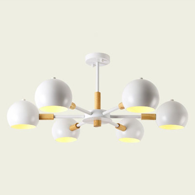 Macaron Domed Shaped Chandelier Light Metallic Lighting Fixture for Living Room