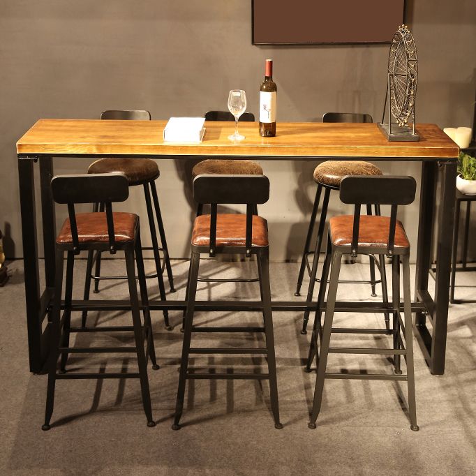 Industrial Style Bar Set 1/2/3/4/7 Pieces Solid Wood Pub Dining Set for Indoor