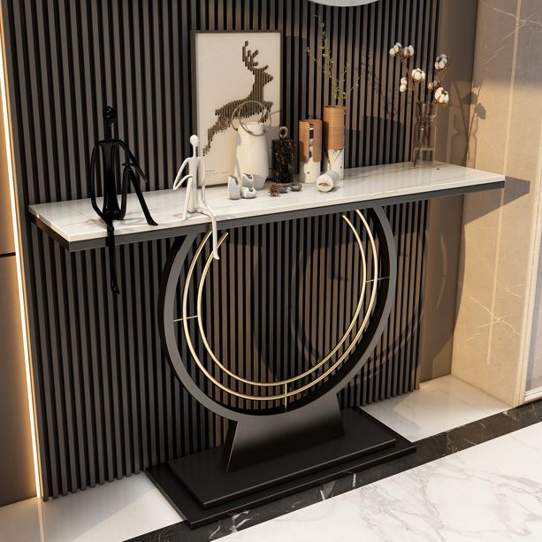 31.5-inch Tall Console Table Scratch Resistant Stone Accent Table for Hall