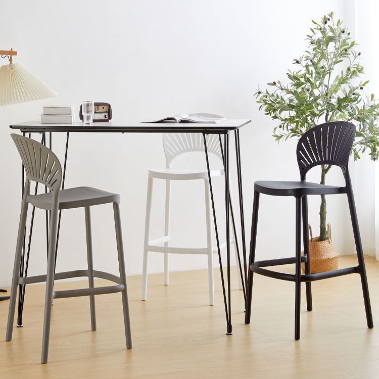 Modern Bar-stool Plastic Counter Bar Stool with Plastic Legs for Kitchen