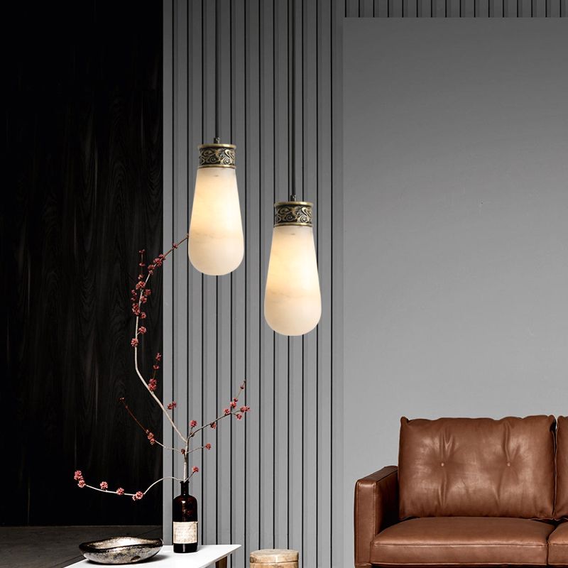 Unique Shape Hanging Lighting Modern Style Marble Light Pendant Lamp for Bedroom