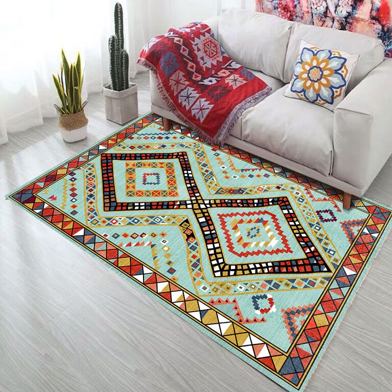 Tapis de géométrie audacieux Polypropylène Bohemia Carpet Pet Friendly Machine Washable Not Slip Rapier pour le salon
