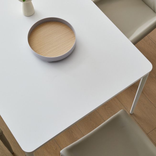 Modern Sintered Stone Dining Table Set White 1/2/5/7 Pieces Dining Set for Home Use