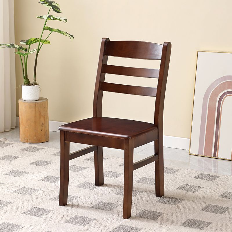 Contemporary Indoor Ladder Back Solid Wood Armless Dining Chair