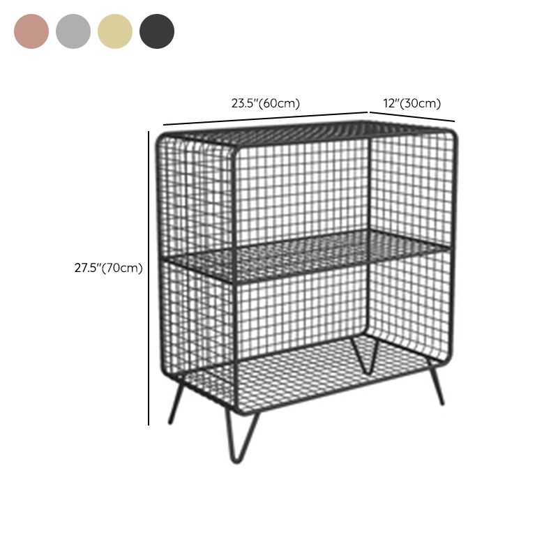 Glam Closed Back Bookcase Metal Standard Bookshelf with Shelves