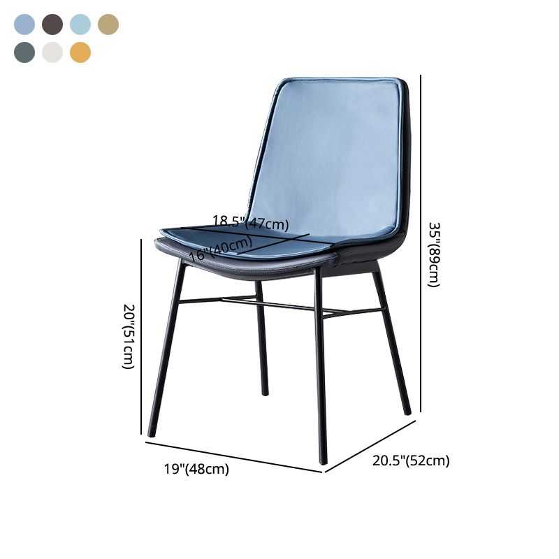 Sillas de comedor de cuero de estilo industrial, sillas laterales sin brazos con respaldo sólido para cocina