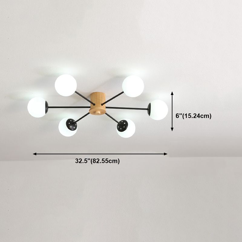 Wooden Ceiling Mount Chandelier Simplicity Style Ceiling Mounted Light