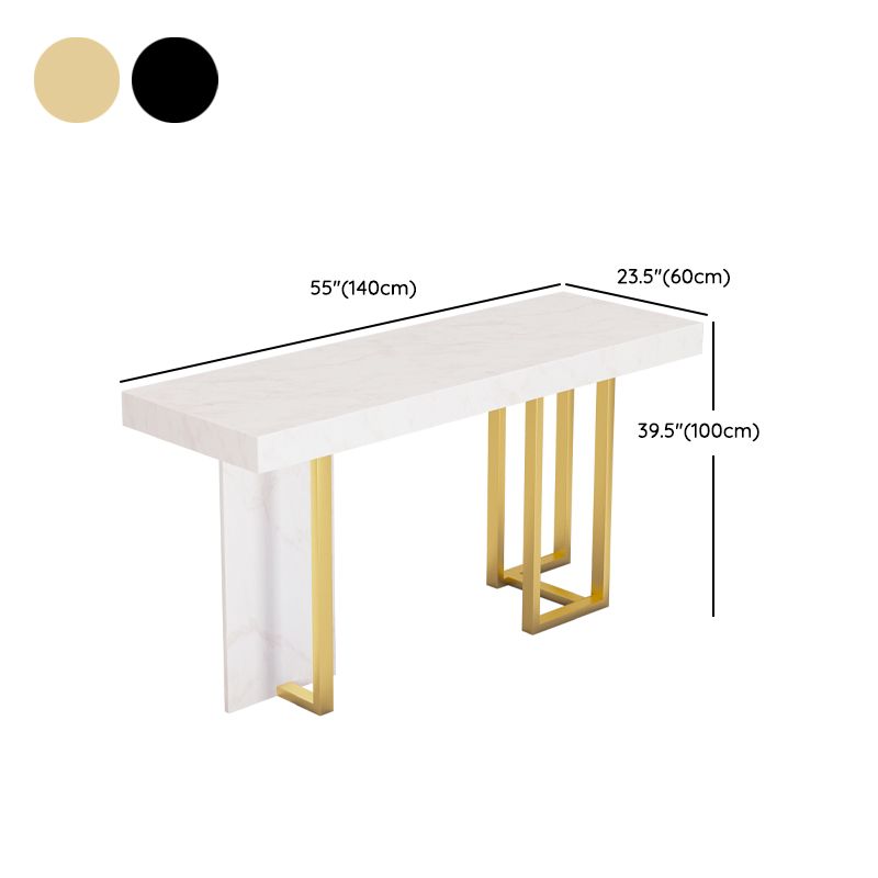 Glam Counter Height Pub Set 1/5 Pcs Faux Marble Bar Table and Adjustable Height Stools