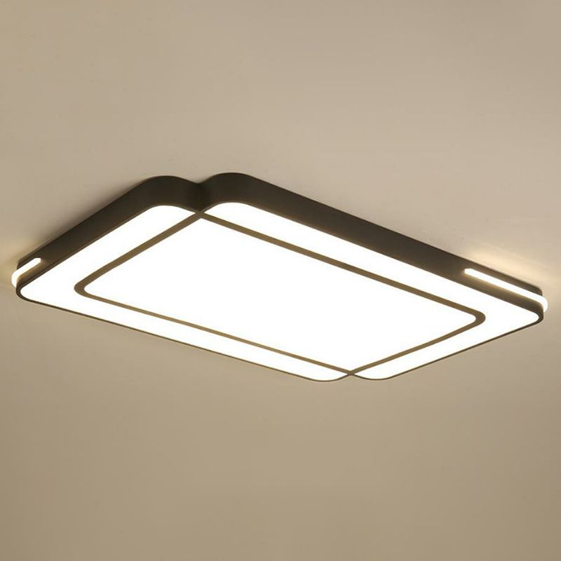 Lampada da soffitto a incasso a LED nera in stile moderno acrilico geometrico per soggiorno