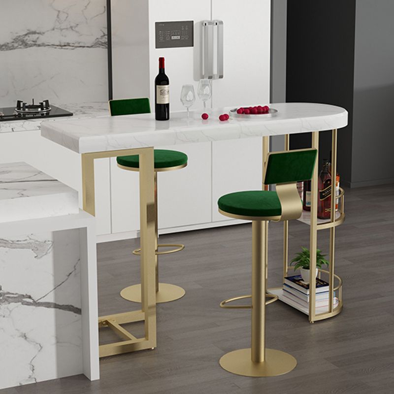 Marble Stone Indoor White Bistro Bar Table Storage Fixed Table Modern Counter Wine Table