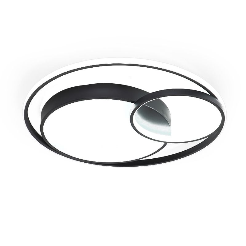 LED Modern Metal Flush Mount Geometric Shape Ceiling Light with PVC Shade for Living Room