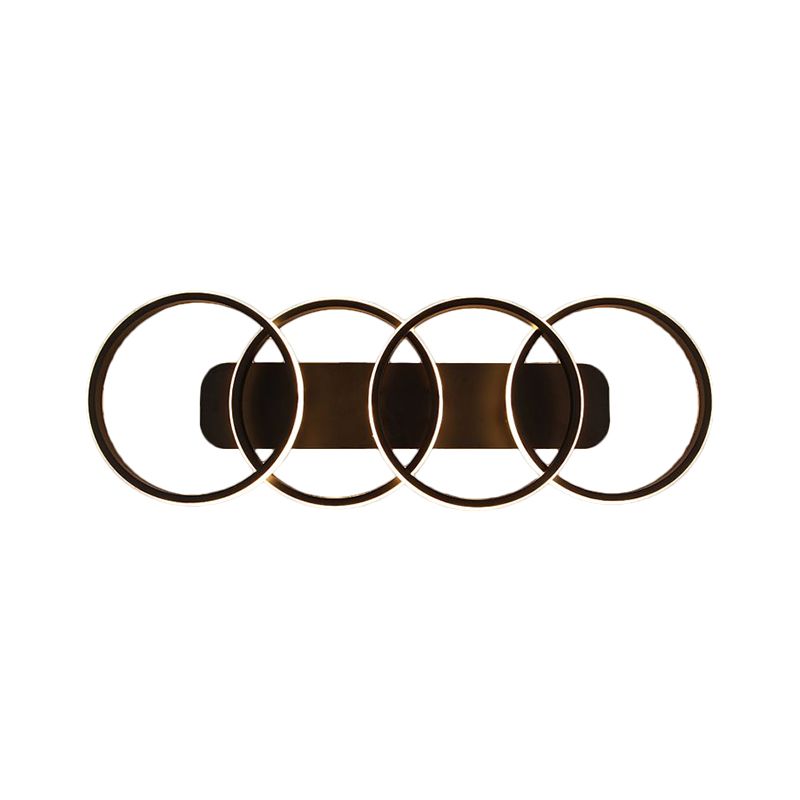 Black Rings Semi Flush Light Nordic LED Metallic Flush Mount Lighting for Living Room (The customization will be 7 days)