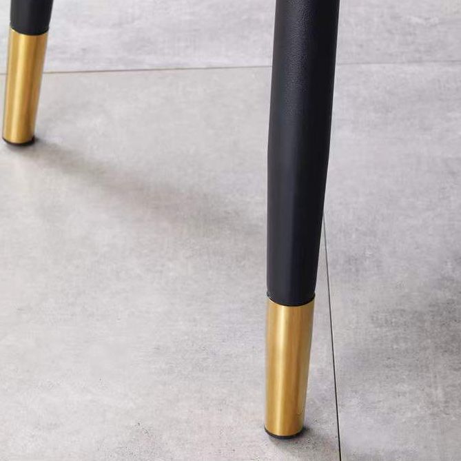 Glam Faux Leather Dining Chair Parsons Chair in Matte Finish for Office