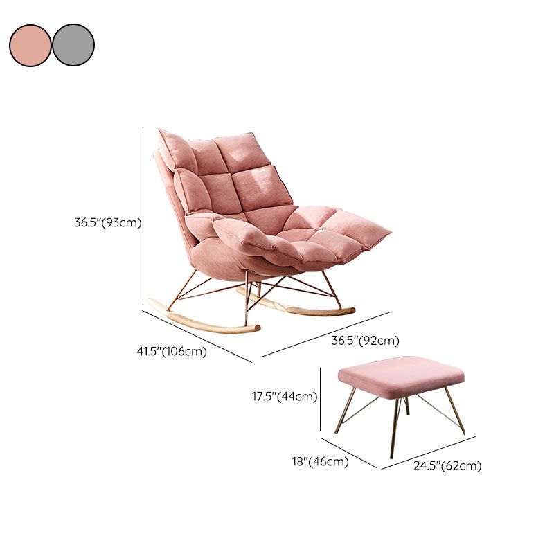 Glam Style Indoor Rocking Chair Mother Feeding Sofa Rocking Chair with Ottoman