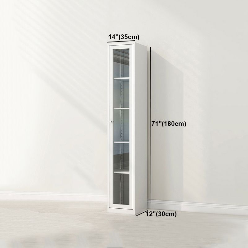 Metal Bookshelf Scandinavian Style Bookcase with Door for Office Home