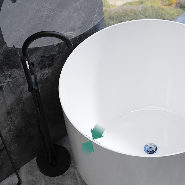 Modern Round Acrylic Bath Tub 26.77" H Freestanding Bathtub for Home