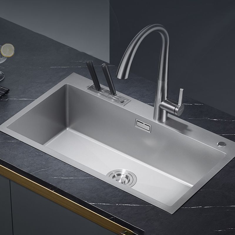 Soundproof Kitchen Sink Overflow Hole Design Drop-In Kitchen Sink with Faucet