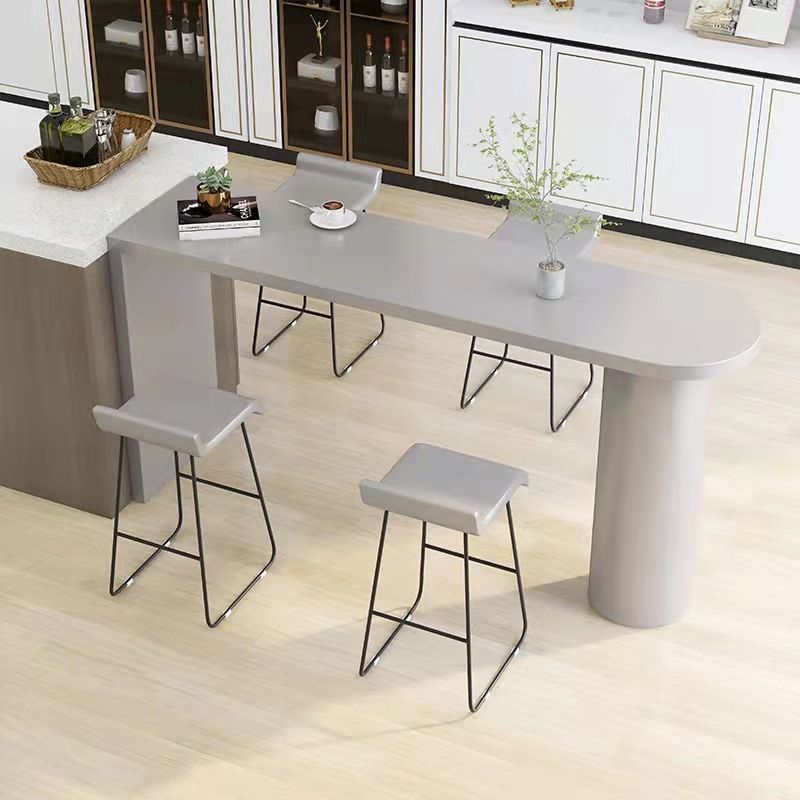Modern Bar Table Rectangle Solid Wood Dining Table for Kitchen Living Room Coffee Room