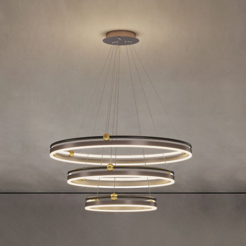 Modern Aluminum Chandelier Multi-Layer LED Chandelier Pendant Lamps for Living Room