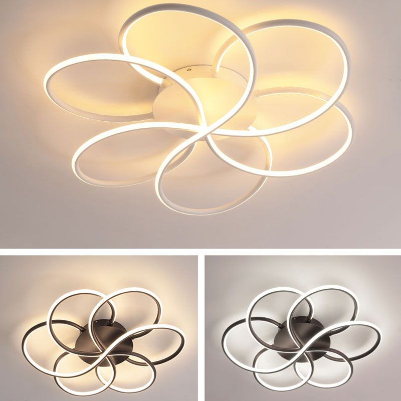 Nordic LED Ceiling Flush Mount Light Flower-Shaped Ceiling Lighting with Metal Shade