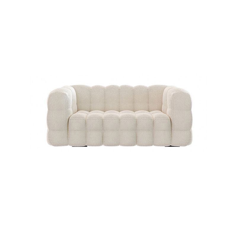 Contemporary Biscuit Back Tuxedo Arm Sofa Fabric Standard Sofa