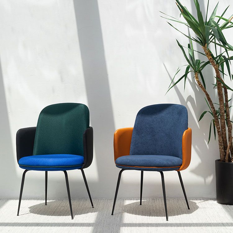 Matte Finish Dining Chair Designer Style Room Solid Back Arm Chair