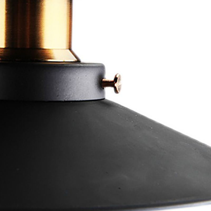 Lumière semi-luxuelle évasée noire Salle de salle à manger en métal industrie