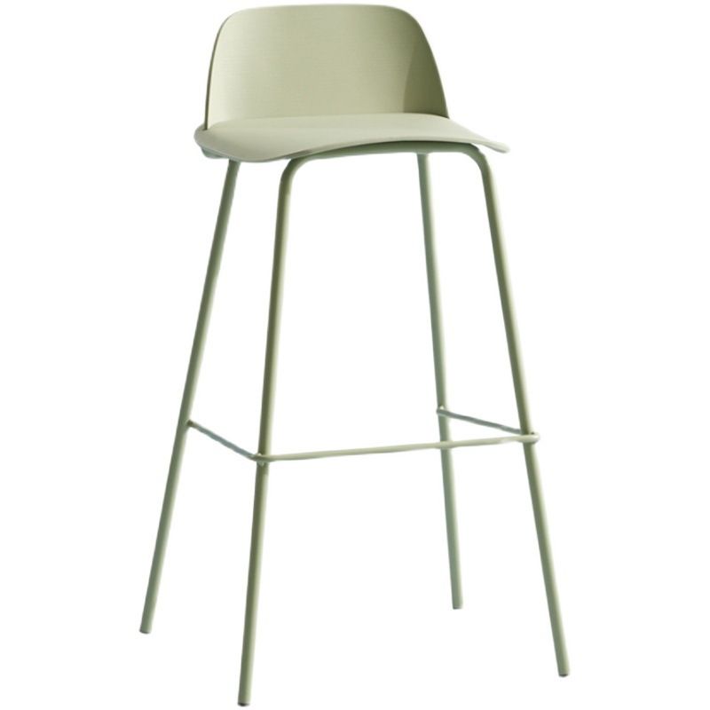Low Back Dining Stools Armless Plastic Bar Stools with Footrest