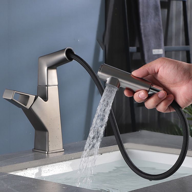 Bathroom Sink Faucet Lifting Lever Handle Pull-out Rotary Handle Faucet