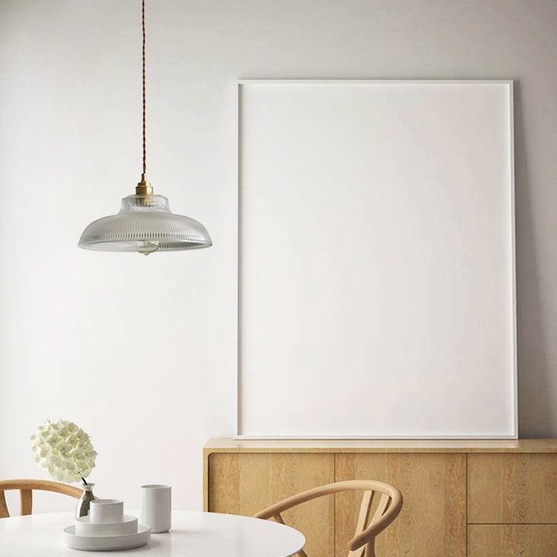 Retro-Stil-Topf-Abdeckung Hängende Lampe Ein-Bulb-Klargeschwüre-Beleuchtung Anhänger für Esszimmer