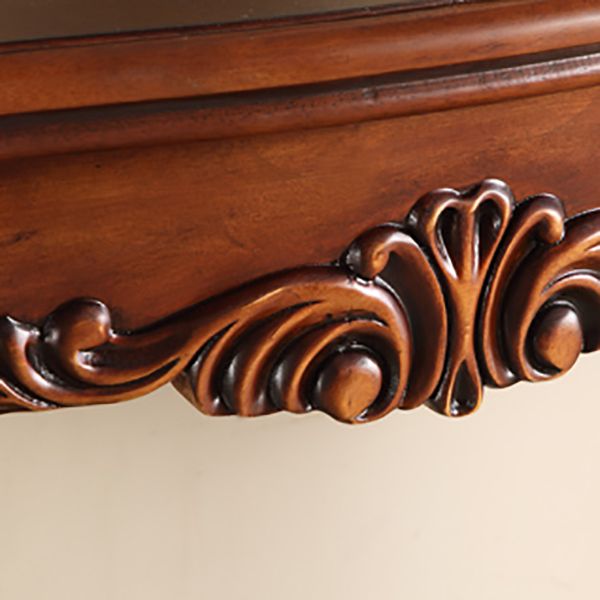 Free Form Wood Console Table with 4 Legs Solid Wood Frame Accent Table for Hall
