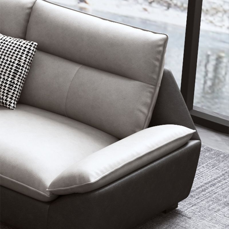 Flared Arm Sofa in White Stain/Water Resistant Sofa & Chaise