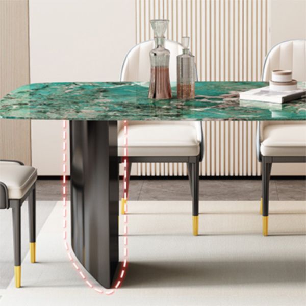 Double Pedestal Dining Table Rectangle Dining Table for Kitchen