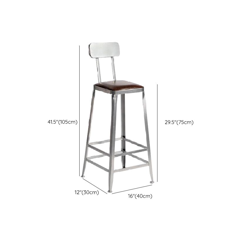 Industrial Iron Counter Height Stools Footrest Bar Stool for Indoor