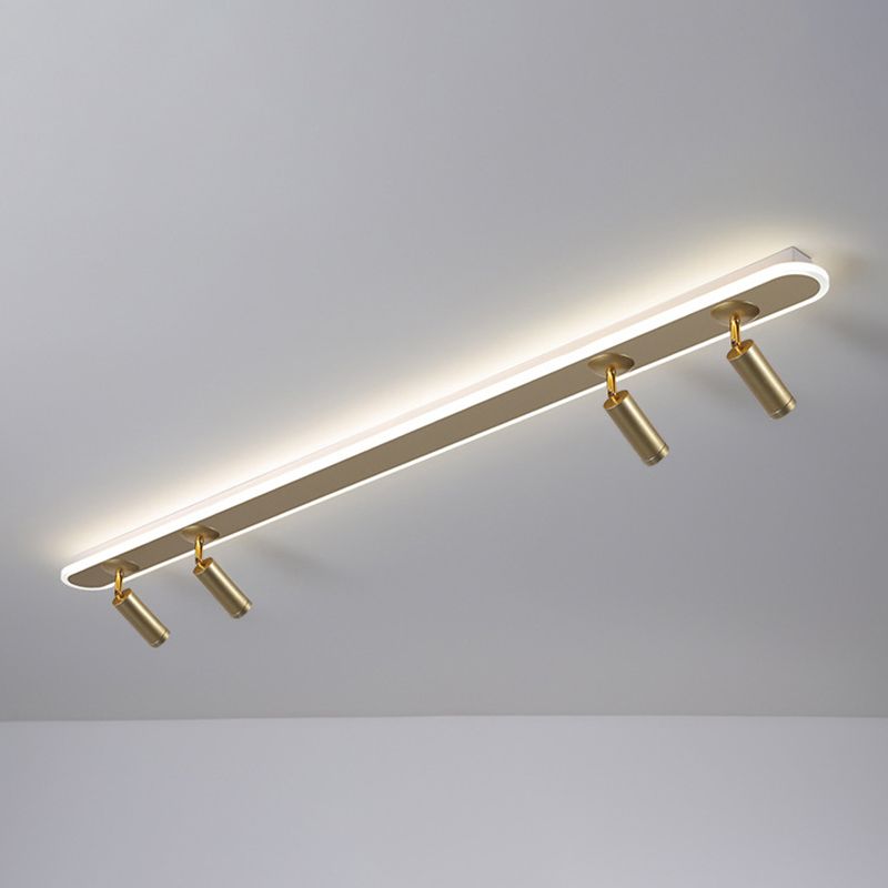 Oval Strip LED Semi Flush Mount in Modern Creative Style Aluminium Lamp Indoor Ceiling Fixture with Acrylic Shade