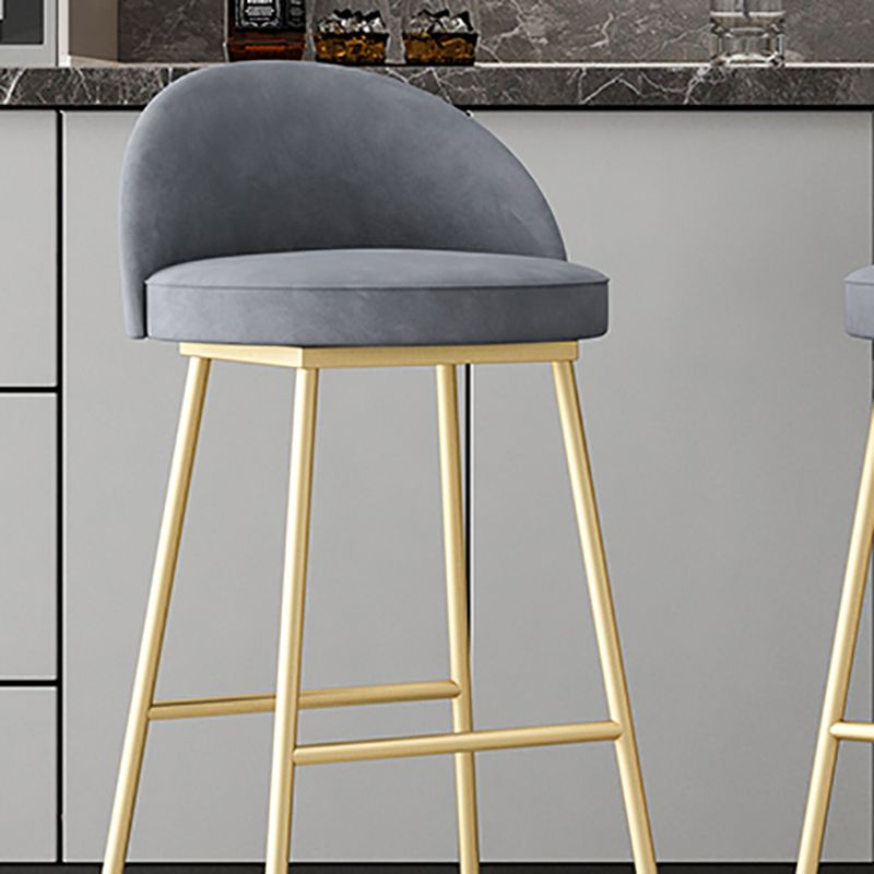 Glam Dessert Shop Footrest Stool Matte Finish Velvet Bar Stool