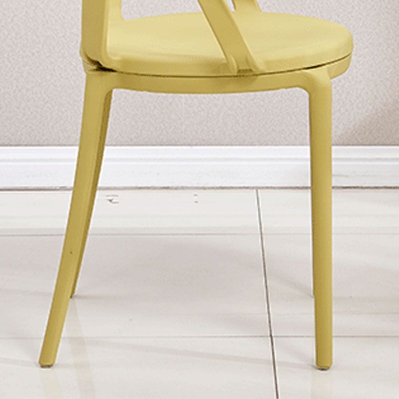 Contemporary Kitchen Chair Dining Arm Side Chair with Plastic Legs