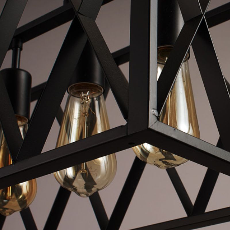 Industrial Island Light Geometric Hanging Lighting Fixture for Dining Room
