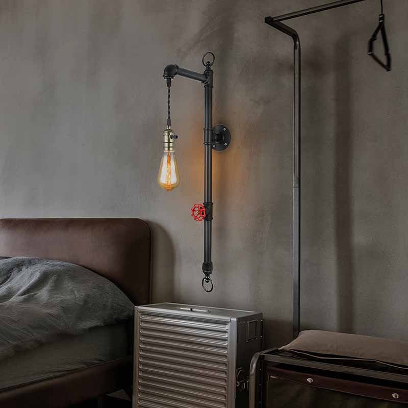 Contemporary Adjustable Wall Sconce Metal Pipe Shape Vanity Lamp for Bathroom