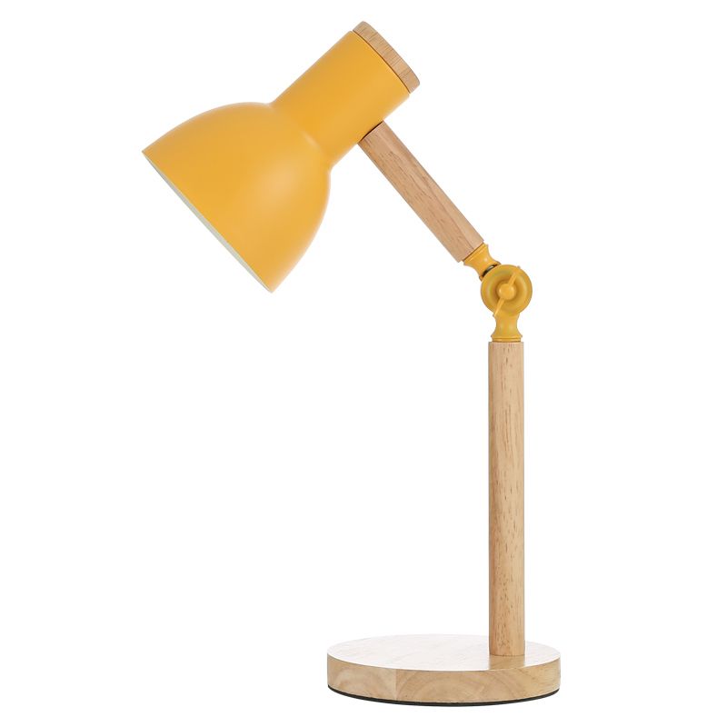 Makaroon Wood Night Tischlichter Bell 1-Licht-Nachttischlampen mit Metallschatten