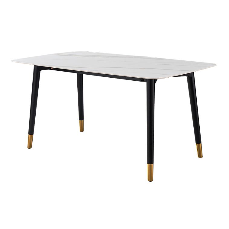 Simplicity Style Home Sintered Stone Dining Table Rectangular Shape Table with 4 Legs Base