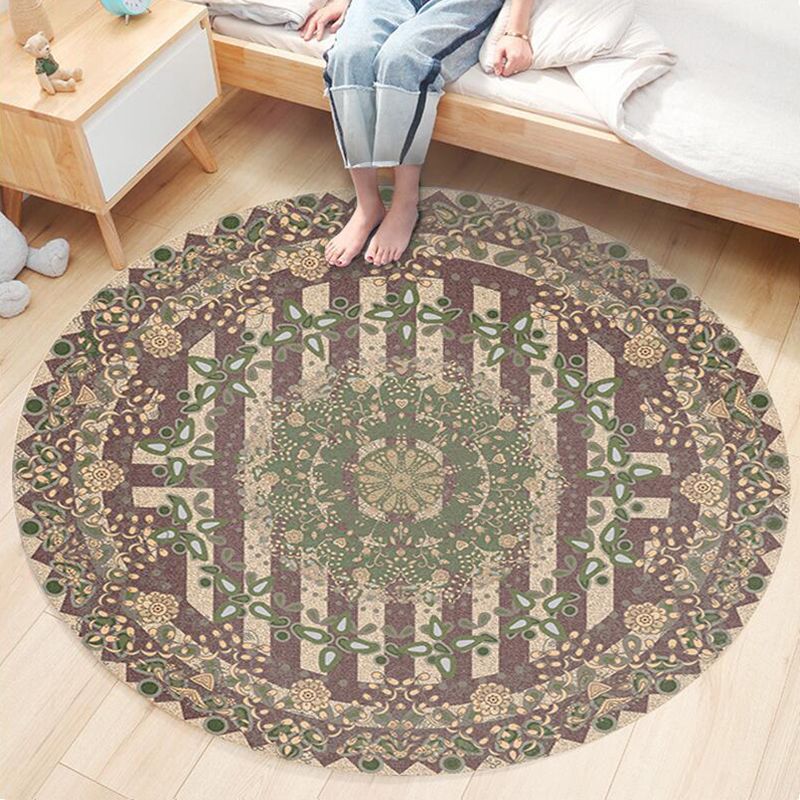 Nostalgisch traditioneel vloerkleed multi-gekleurde bloemen gedrukt tapijt Anti-slip achterste huisdiervriendelijke machine wasbaar tapijt voor slaapkamer
