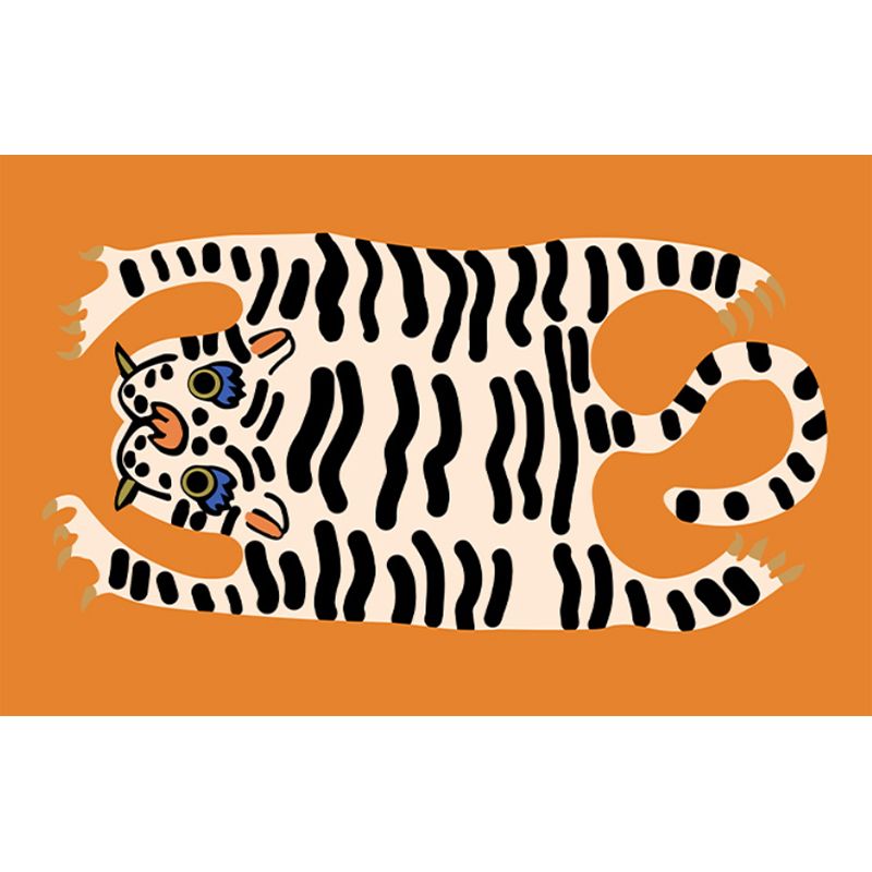 Modern Living Room Carpet Tiger Pattern Indoor Rug Polyester Area Carpet with Non-Slip Backing