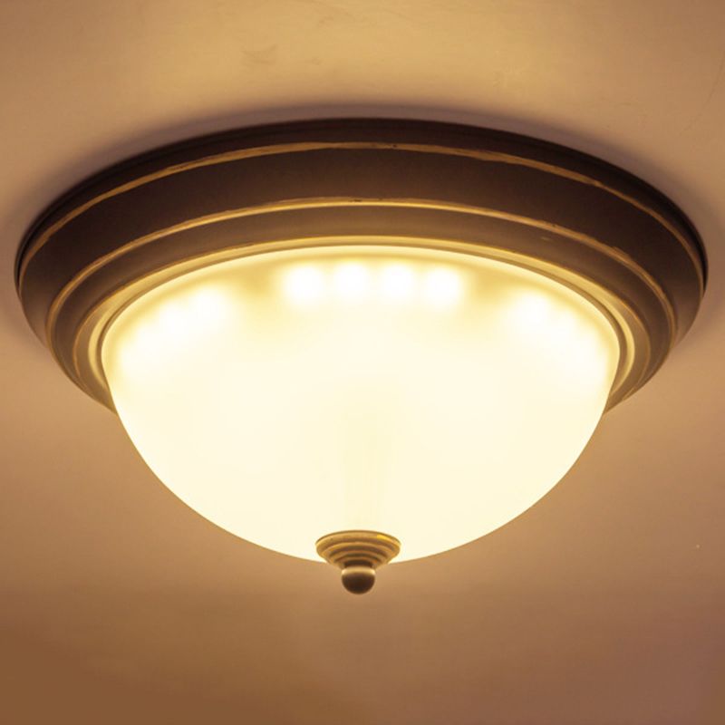 Witte LED-inbouwverlichting Klassieke stijl glazen kom verzonken plafondlamp