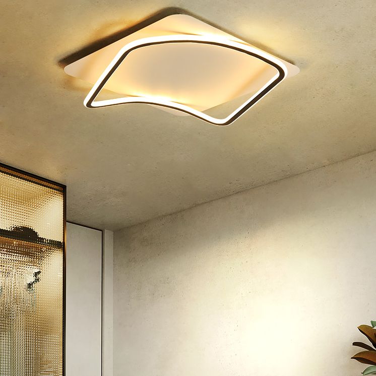 Simplicity Square LED Flush Light Fixture Aluminum Bedroom Ceiling Mounted Light