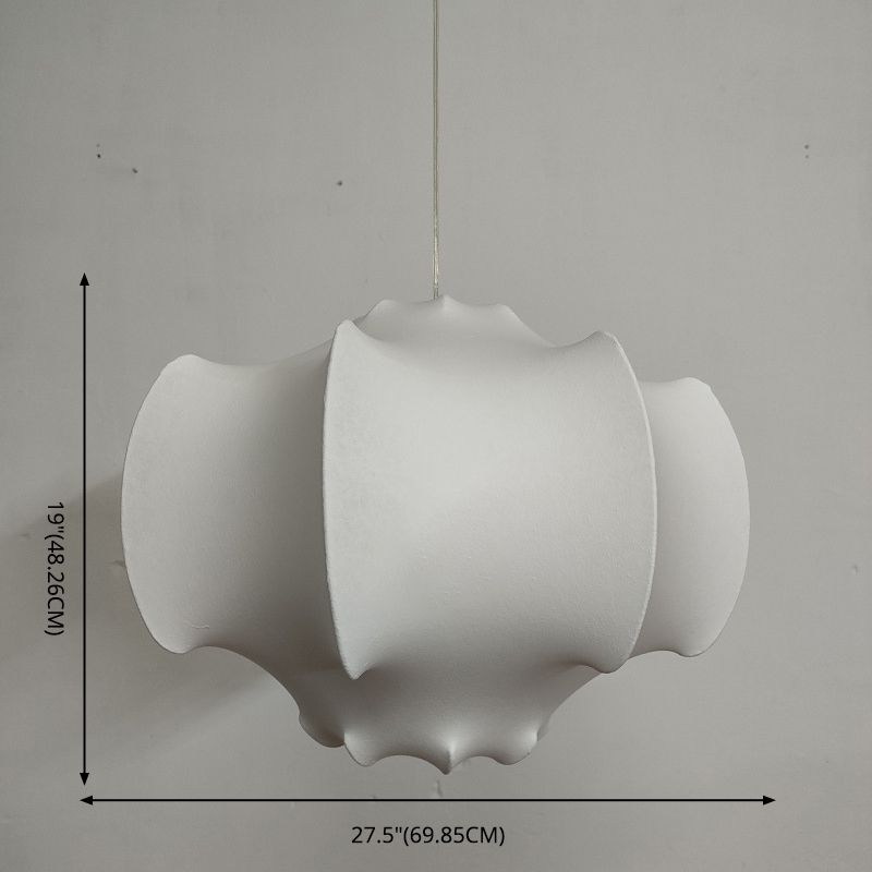 Silkworm irrégulier Creative Hanging Light 1-Light Contemporary Simplicity Style Dining Room Pendant Lampe en blanc