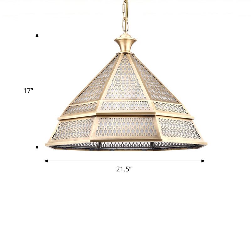 Taps toelopende woonkamer plafondlamp Art Deco metaal 1 kop hanglamp lampje