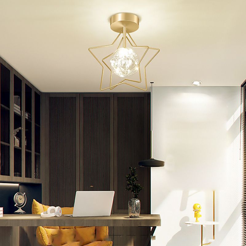 Modernism Metal Ceiling Light Star Flush Mount Lighting for Home