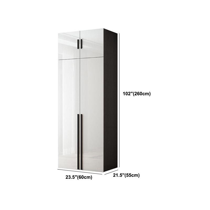 White Colour Wardrobe Contemporary Style Wooden Wardrobe Closet with Hinged Door